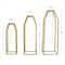 CosmoLiving by Cosmopolitan Set of 3 Gold Stainless Steel Glam Vase, 13" x 5" x 5"